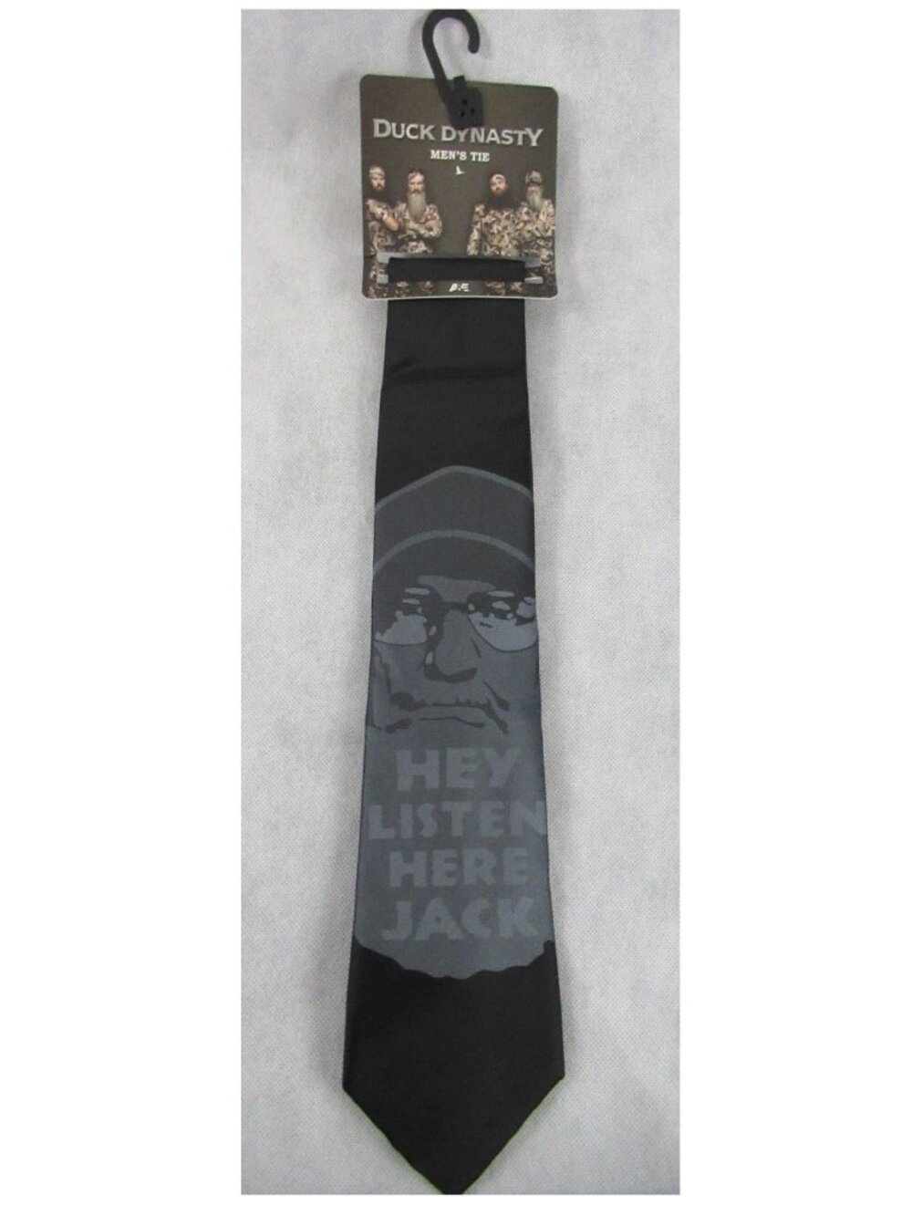 A&E Duck Dynasty Men's Uncle Si Hey Listen Here Jack Neck Tie, Black, One Size